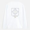 yantra-grid-long-sleeve-tee-white-back YANTRA-GRID — Long-Sleeve Tee in white, back view with the nested-square grid on the back