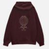 prana-breath-hoodie-maroon-back PRANA — Breath Hoodie in maroon, back view with the breath-flow line drawing on the back
