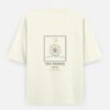 THE SEEKER — Oversized Tee in off white, back view with the compass-star archetype card on the back