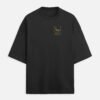 aurum-terry-oversized-tee-black-front AURUM — Terry Oversized Tee in black, front view with the Au element tile and AURUM wordmark
