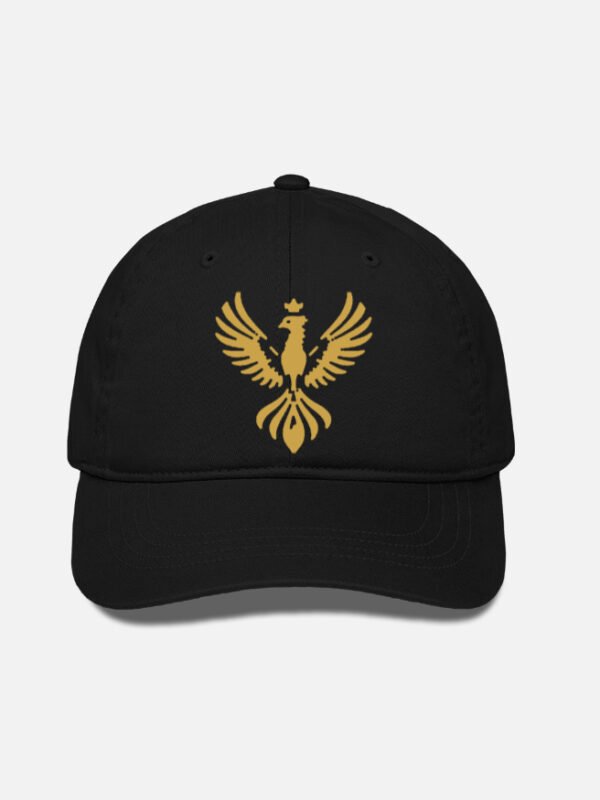 udaan-crest-cap-black-front-v2 UDAAN — Crest Cap in black with the gold embroidered phoenix, front view