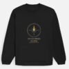 antar-disha-sweatshirt-black-front ANTAR DISHA — Sweatshirt in black, front view with the inner compass at the front