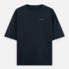 latitudes-navy-front LATITUDES Oversized Tee in navy, front view with the LUXORIQ wordmark at the left chest