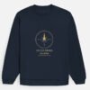 antar-disha-sweatshirt-navy-blue-front ANTAR DISHA — Sweatshirt in navy blue, front view with the inner compass at the front