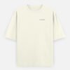 latitudes-offwhite-front LATITUDES Oversized Tee in off white, front view with the LUXORIQ wordmark at the left chest