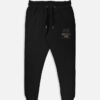 shanti-joggers-black SHANTI — Mindful Movement Joggers in black, left-leg print of wave lines, SHANTI and शान्ति