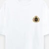 THE CREST TEE — LUXORIQ PHOENIX in white, front view with the phoenix crest at the left chest