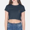 koral-crop-top-navy-blue KORAL — Crop Top in navy blue, left chest coral line drawing
